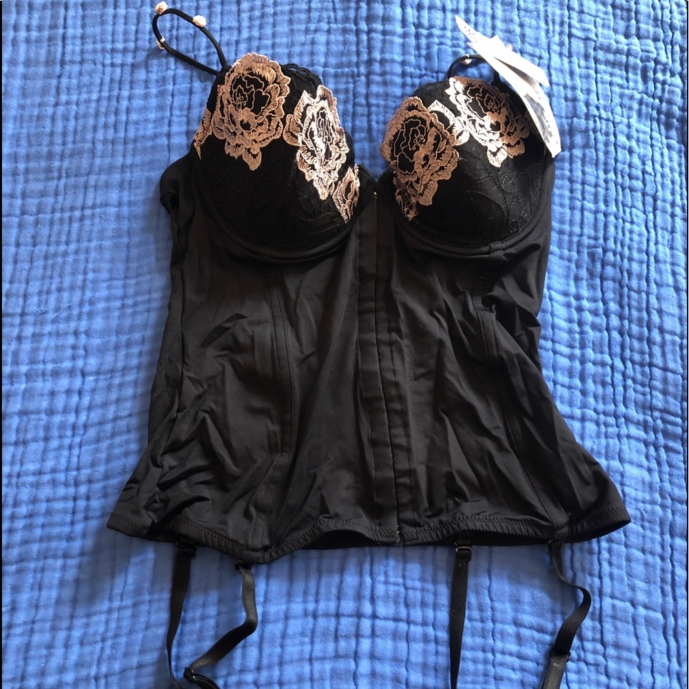 Parisa Shaping Corselette Bustier Wired Black New